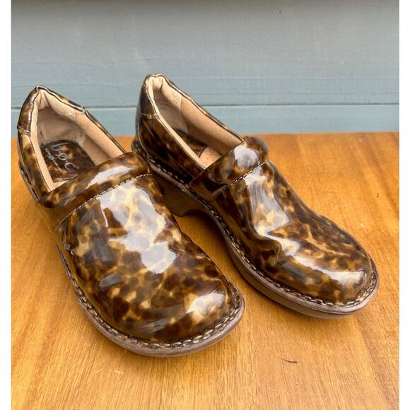 b.o.c Born Concepts Tortoise Shell Patent Leather Comfort Clogs Women’s 7 - Picture 4 of 8